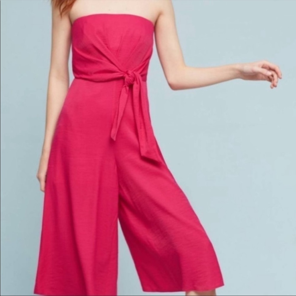 Anthropologie Maeve Hot Pink Jumpsuit
